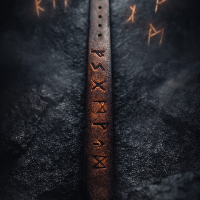 viking rune leather bracelet – forged in valhalla ⚔️