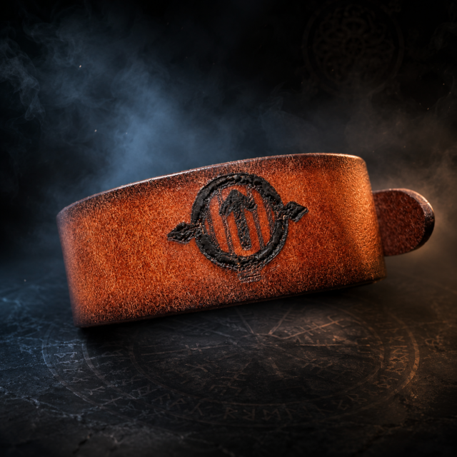 tiwaz rune warrior leather bracelet