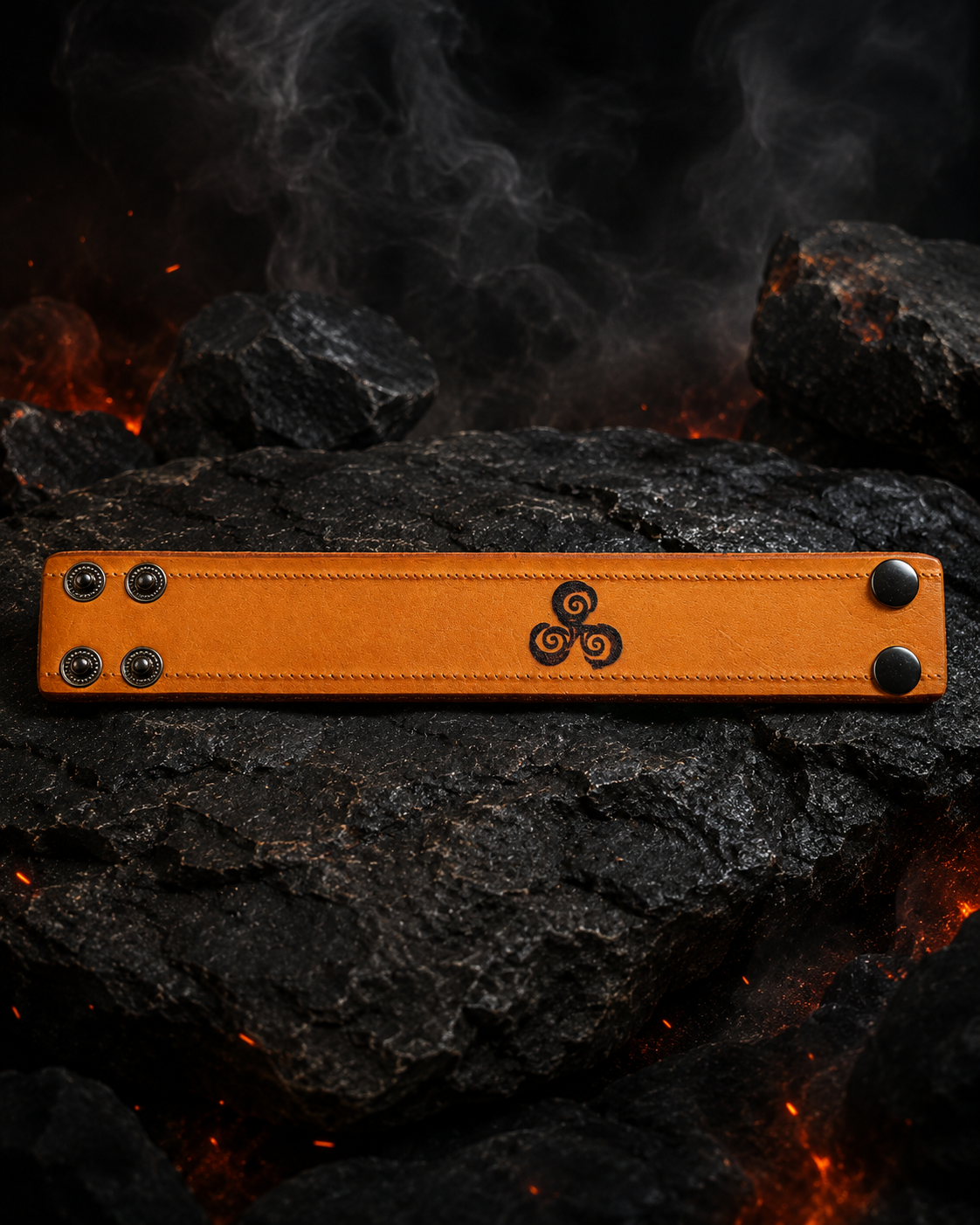 Triskel Leather Bracelet – Laser Engraved