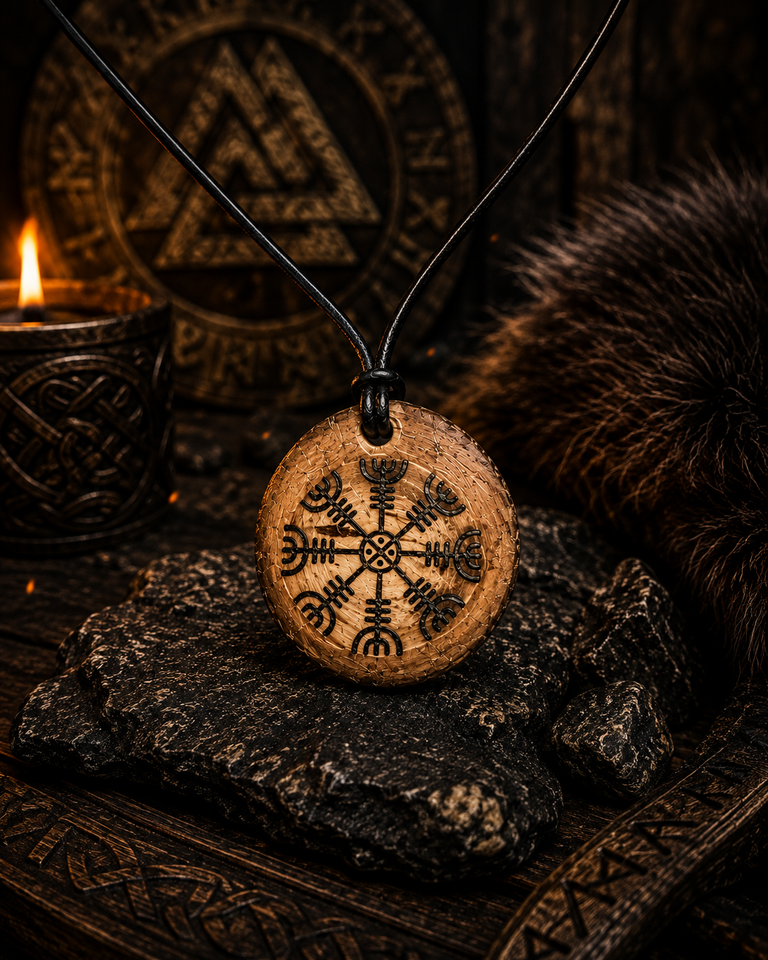 VEGVÍSIR — Handcrafted Wooden Pendant - Image 2